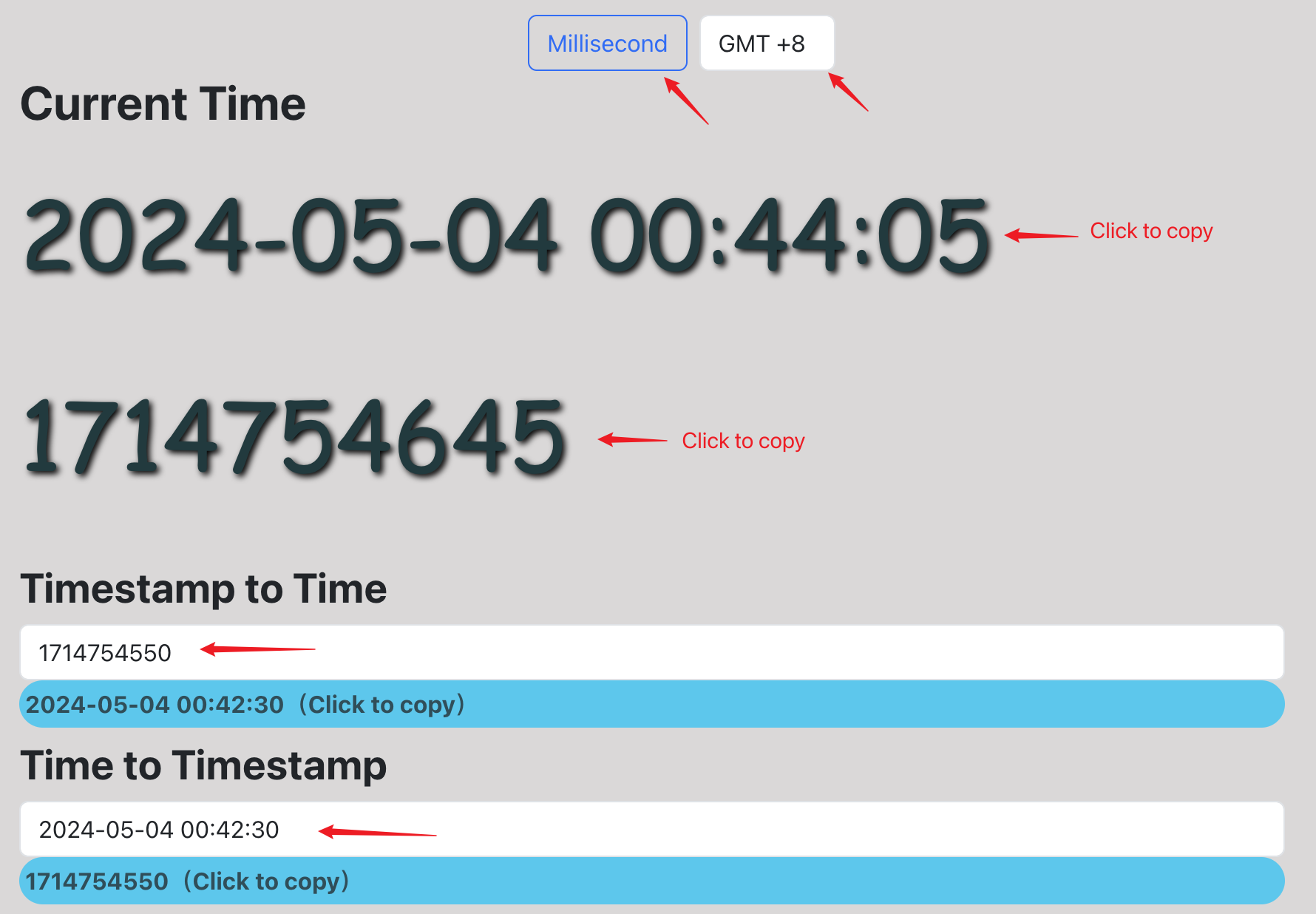 timestamp Use example